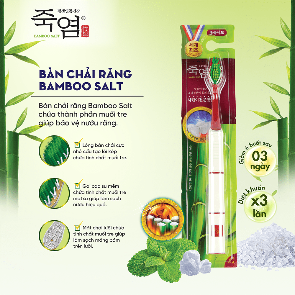 Bàn chải răng Bamboo Salt Shirinnee chăm sóc răng ê buốt 1 cây